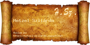 Hetzel Szilárda névjegykártya